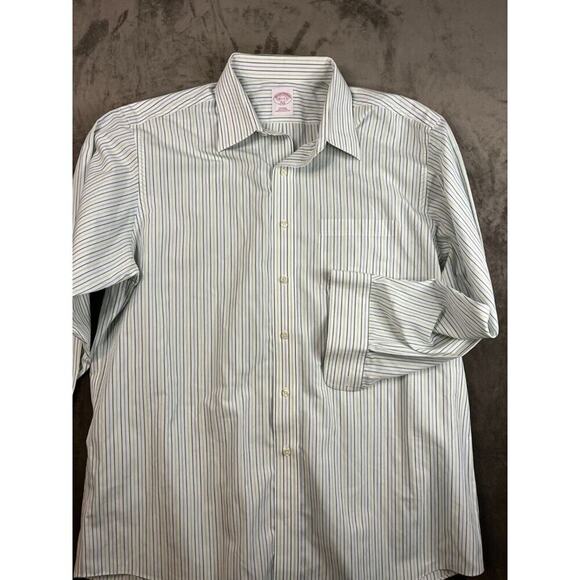 Brooks Brothers Dress Shirt 16.5-2/3 346 Non Iron long sleeve Blue Green - Picture 1 of 4